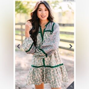 Floral Green Mini Dress